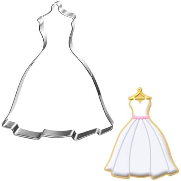 Wedding Dress Cookie Cutter-4.5"-Dishwasher Safe-Fondant Cookie Cutters for Wedding