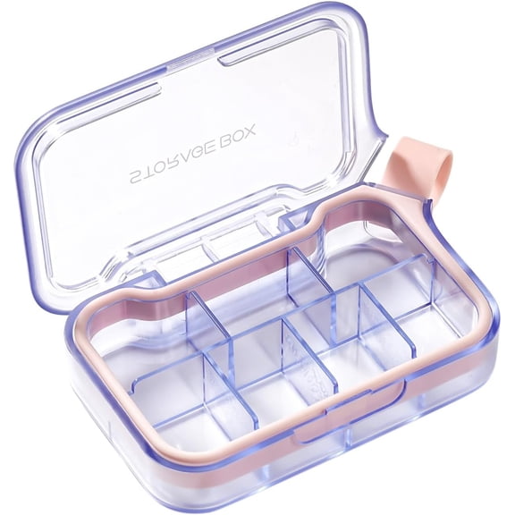 New Weekly Pill Organizer, Moisture-Proof Storage Case, Daily Travel Pill Storage Container, Travel Pill Box Suitable for Vitamins, Dietary Supplements & Fish Oil(Purple)