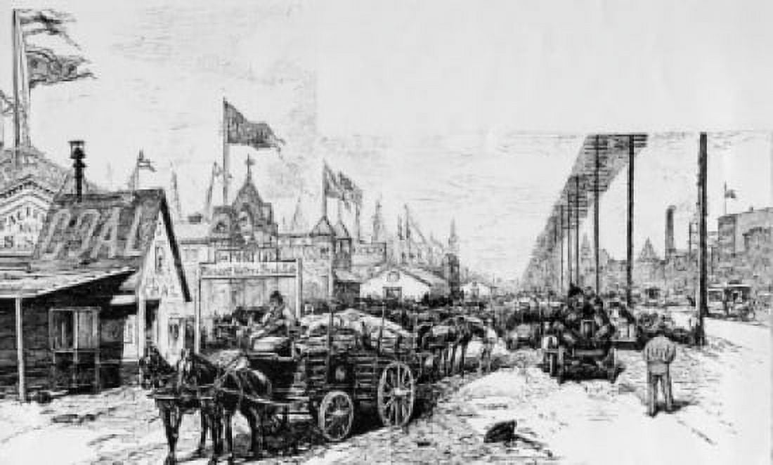 New West Street 1899 illustration USA New York State New York City Canvas Art - (24 x 36)