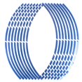 thumbnail image 1 of New Wheel Decoration Auto Accessories Motorbike  Decals Wheel Sticker Tire Strips Reflective Rim Tape BLUE, 1 of 1