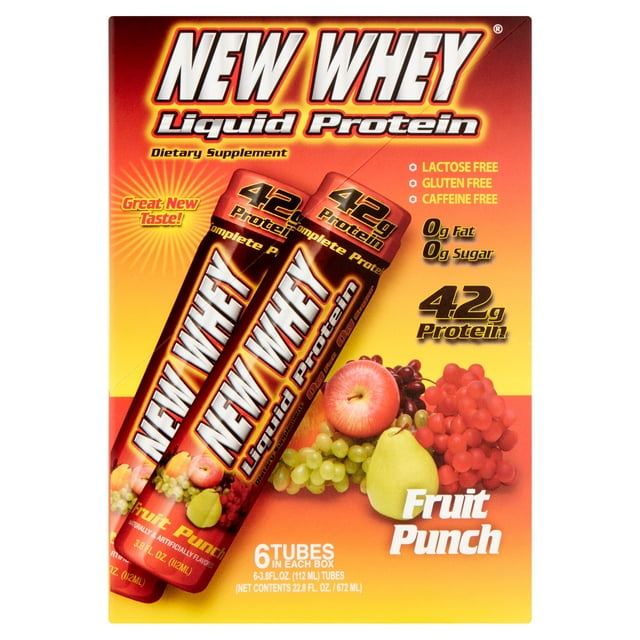 New Whey Protein Drink, 42 Grams of Protein, Fruit Punch, 3.8 Oz, 6 Ct