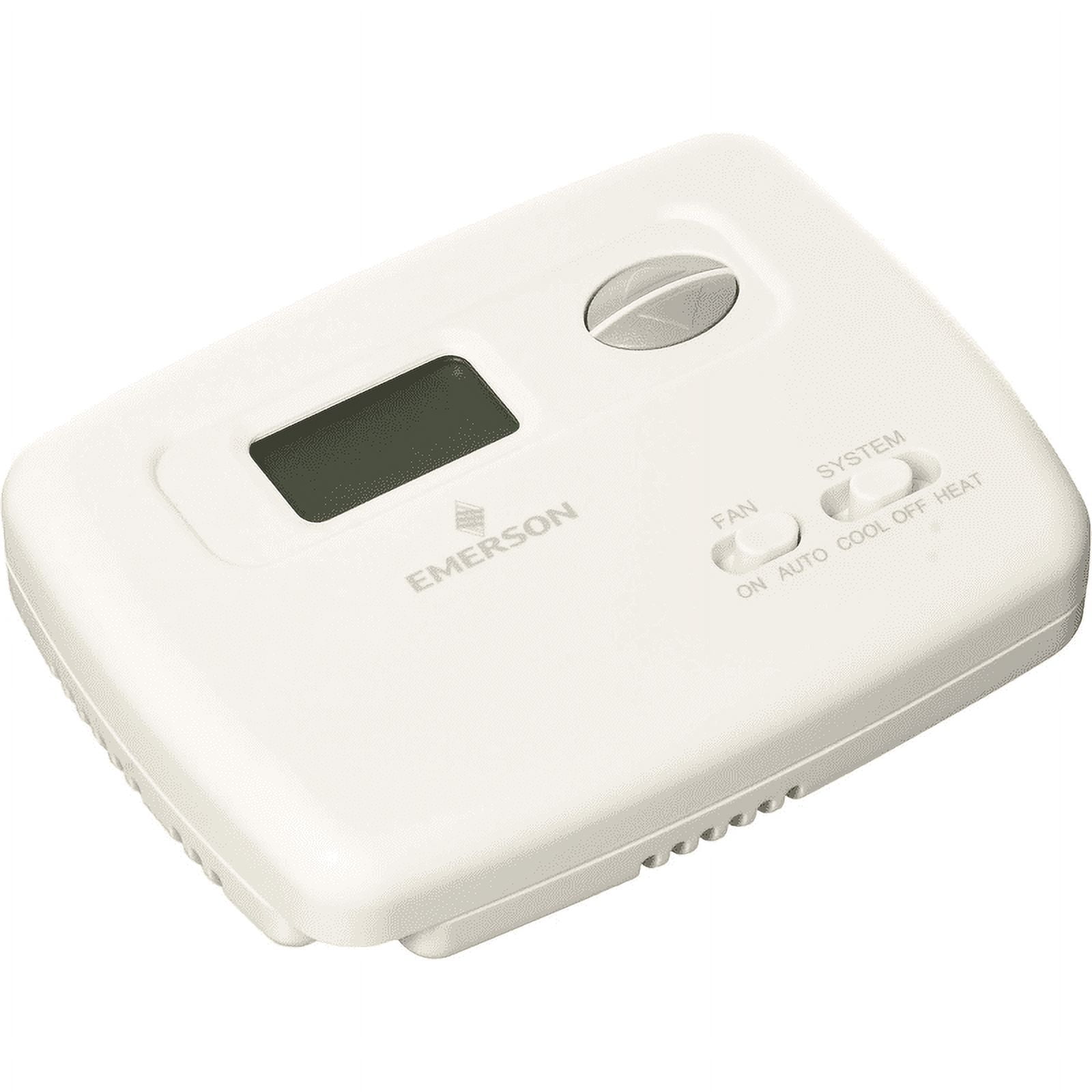 White Digital Thermostat with Touchscreen for Single-Stage Heating & Cooling