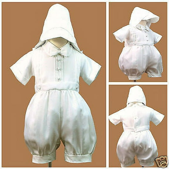 New White Short Rompers 4 Baby Toddler Boy Christening Baptism 0-30M(0 1 2 3 4)