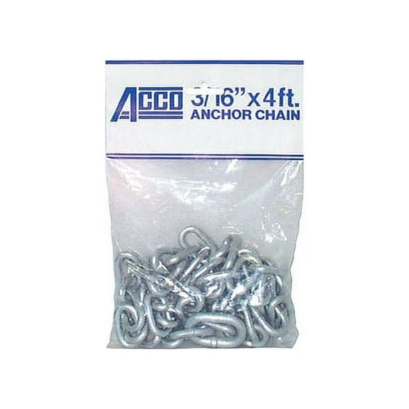 New White Vinyl Chain acco Chain 406980506 5/16" x 6' Boat Size 40'