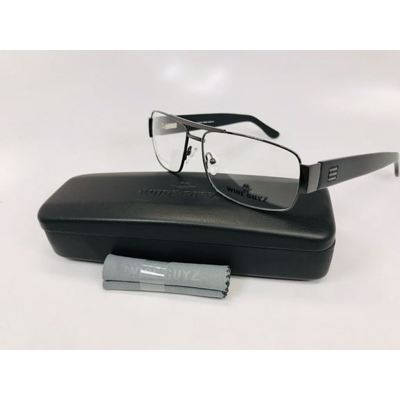 New Wide Guyz Gunmetal & Black SHANK Eyeglasses 60mm for The Stylish Large Man