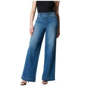 New Wide Leg Jeans For Women Seamed Front Wide Leg Jeans Solid Color Casual Fashion Trousers