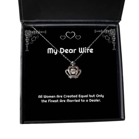 New Wife Gifts, All Women Are Created Equal but Only the Finest Are Married to a, Wife Crown Pendant Necklace From Husband, , Funny crown pendant necklace gift, Funny crown pendant necklace, Funny