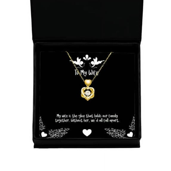 New Wife Gifts, My wife is the glue that holds our family together. Without,, Useful Birthday Heart Knot Gold Necklace From Wife, Funny heart necklace, Heart knot necklace, Gold heart necklace, Heart