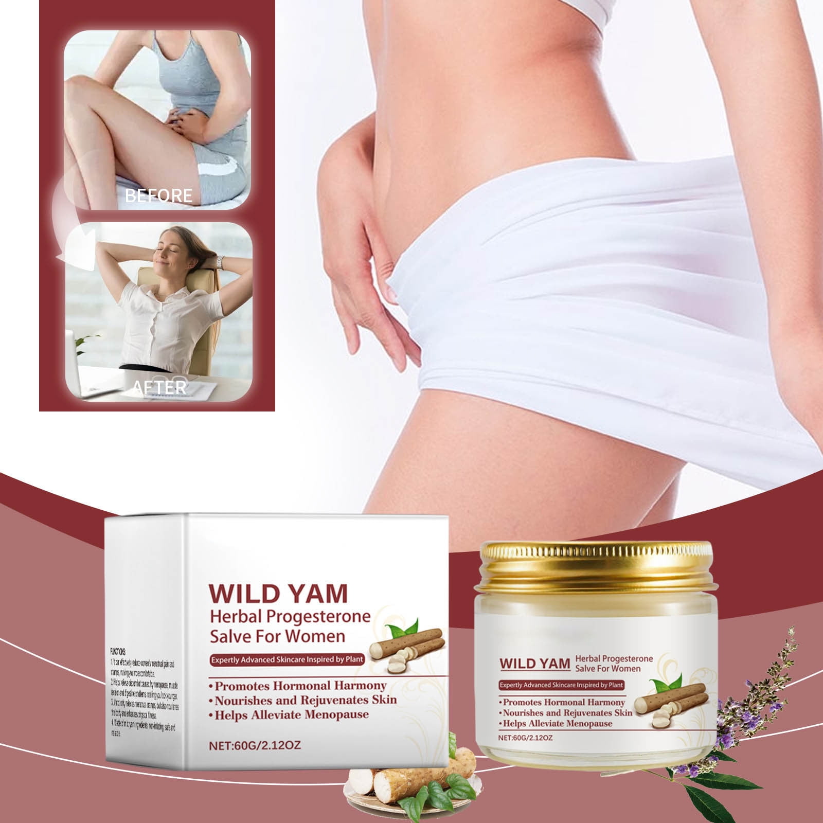 New Wild Yam Cream, Wild Yam Cream for Hormone Balance, Organic Wild
