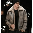 thumbnail image 1 of New Winter Fashion Coat for Man Genuine Leather Jacket Natural Real Sheepskin Shearling Outerwear Thick Wool Liner Brown Vintage Plus Oversize 5XL 6XL XXXXXXL,M,Beige, 1 of 6