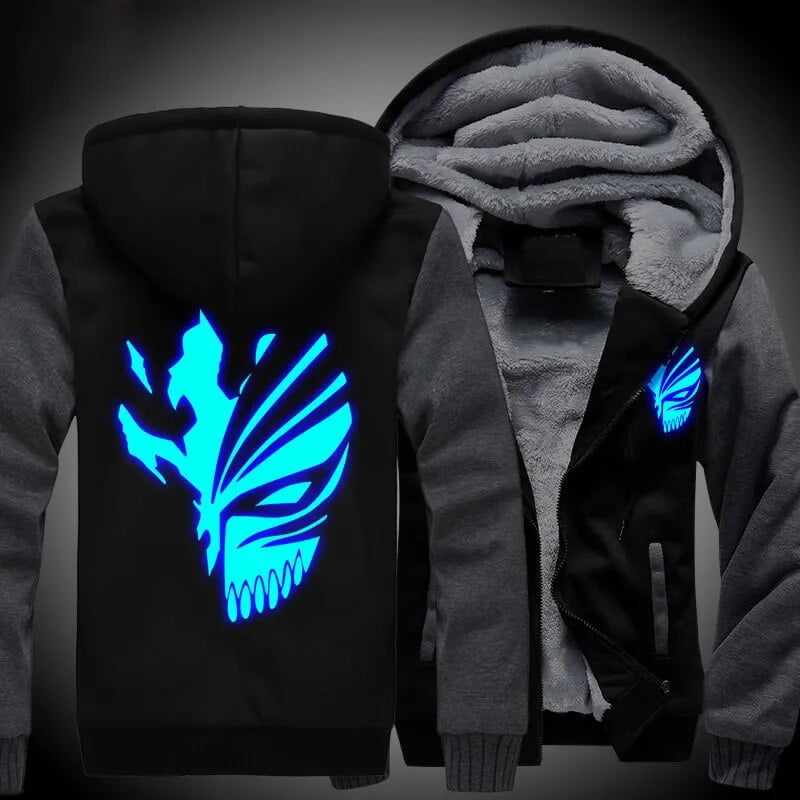 New Winter Jackets and Coats Death Hoodie Anime Luminous Hooded Thick ...