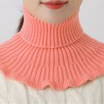 thumbnail image 1 of New Winter Knitted Warm Neckerchief for Women Solid Color Ruffle Scarf Soft Outdoor Knitting Warmer Neck Collar Pullover Scarves (Watermelon Red), 1 of 7
