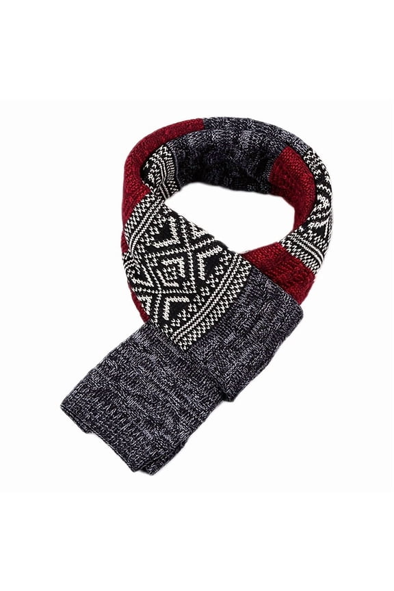 New Winter Men's Scarf Checkered Scarf Keep Warm Casual Knit Neckerchief Patchwork Acrylic Scarf AC086