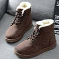 thumbnail image 1 of New Winter Warm Snow Boots for Women Fshion Plus Size Casual Flat Comfort Sneakers Female Lace-up Solid Color Cotton Shoes Warm Snow Clearance Under 5$!, 1 of 3