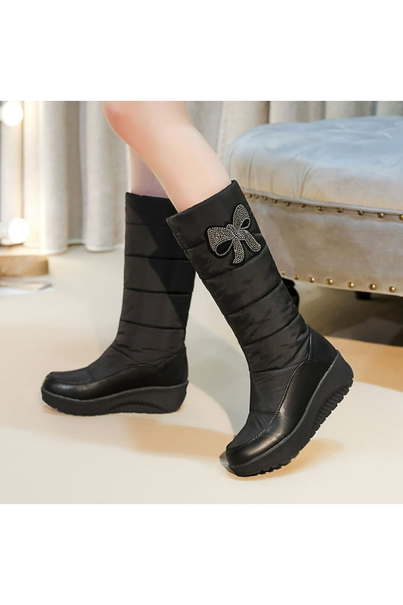 New Winter Warm Snow Boots for Women Fshion Plus Size High Snow Boost Warm Thick Down Cotton Shoes