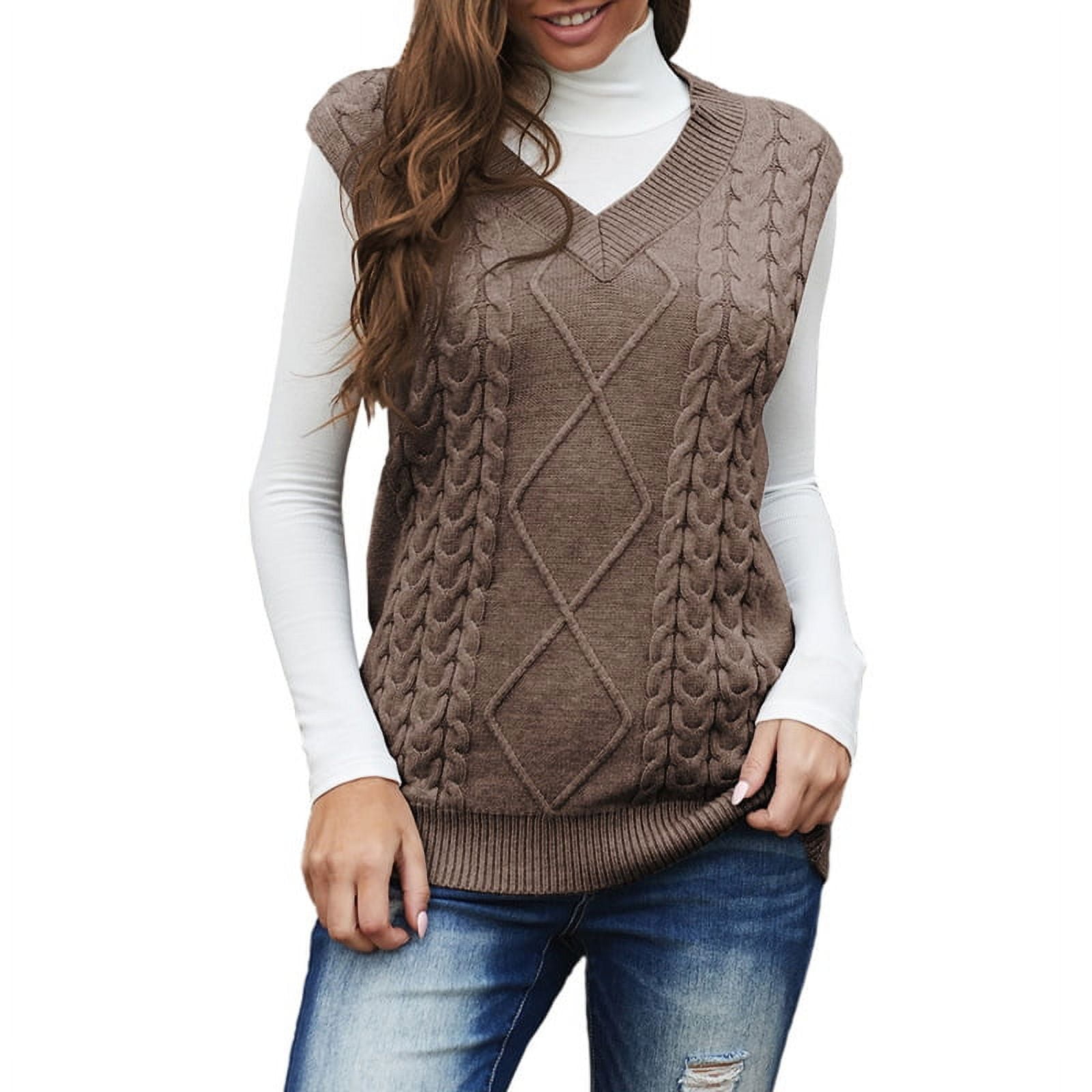 New Winter Women's Solid Color Long Sleeveless Sweater Vest
