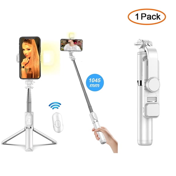 New Wireless Bluetooth selfie stick tripod Bluetooth Foldable Monopod With Led light remote shutter For iphone Wholesale