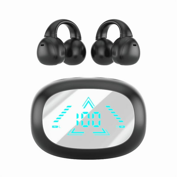 New Wireless Bone Conduction Bluetooth Earbuds Noise-cancelling Digital Display Earclip Digital Display Long Endurance Earphones Save to 65% off!