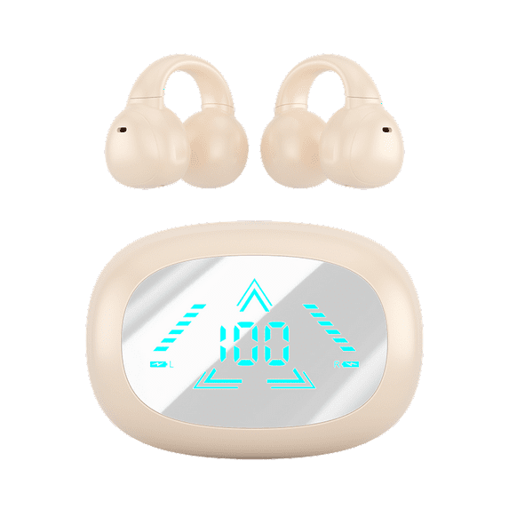 New Wireless Bone Conduction Bluetooth Earbuds Noise-cancelling Digital Display Earclip Digital Display Long Endurance Earphones Up to 65% off!