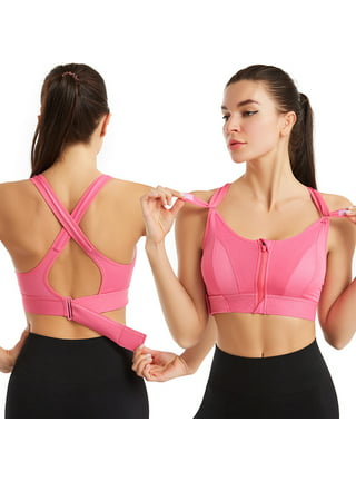 New Wireless Supportive Sports Bra For Women Front Zip Design