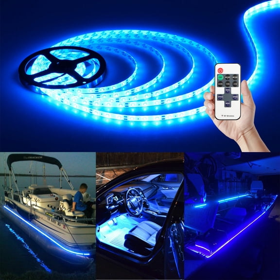 New Wireless Waterproof LED Strip Light 16.4ft For Boat/Truck/Car/Suv/Rv Blue 5M