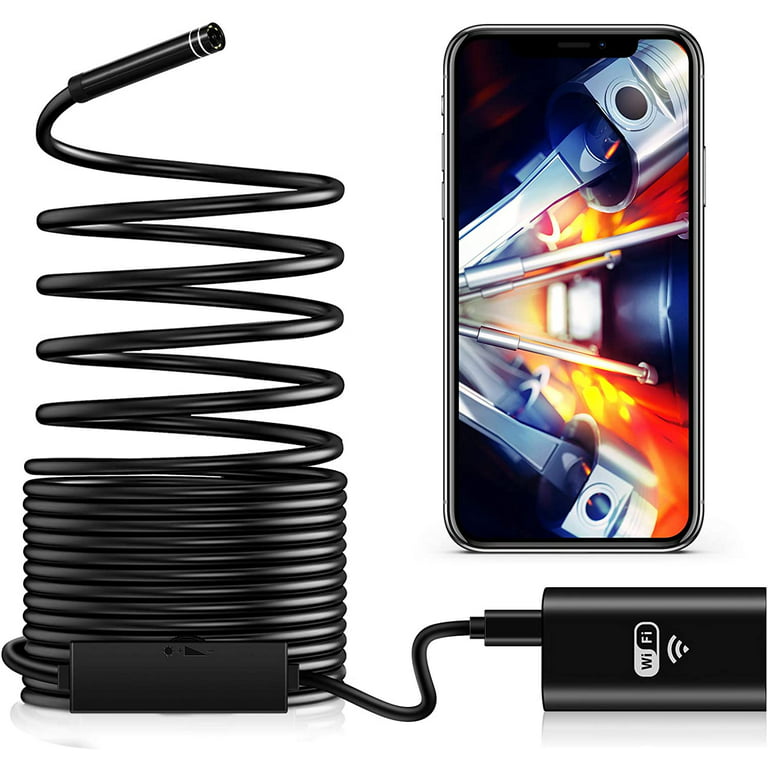 New Wireless Wifi Endoscope, Waterproof Flexible Borescope Inspection Camera  2.0 Megapixels for Android and Ios Smartphone, iPhone, Samsung, iPad 
