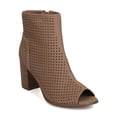 thumbnail image 1 of New Women Breckelles Amber-32 Nubuck Peep Toe Perforated Chunky Heel Bootie, 1 of 6