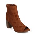 thumbnail image 1 of New Women Breckelles Amber-32 Nubuck Peep Toe Perforated Chunky Heel Bootie, 1 of 6