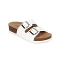 thumbnail image 1 of New Women Breckelles Fannie-01 Leatherette Double Buckle Footbed Flat Sandal, 1 of 5