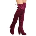 thumbnail image 1 of New Women Breckelles Gina-38 Faux Suede Thigh High Drawstring Block Heel Boot, 1 of 3