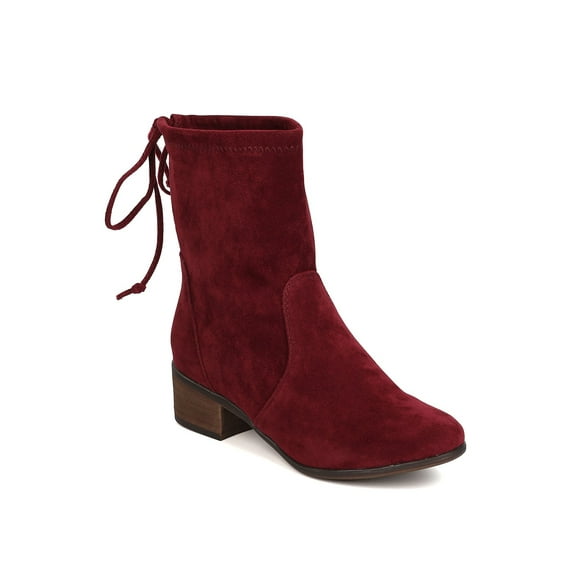 New Women Breckelles Houston-13 Faux Suede Round Toe Drawstring Boot