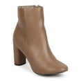 thumbnail image 1 of New Women Breckelles Linda-21 Leatherette Almond Toe Block Heel Tailored Bootie, 1 of 5