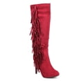 thumbnail image 1 of New Women Breckelles Philly-11 Knee High Suede Fringe Single Sole Stiletto Boot, 1 of 5