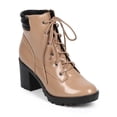 thumbnail image 1 of New Women Breckelles Ranger-22 Polished Round Toe Block Heel Ribbed Combat Boot, 1 of 5