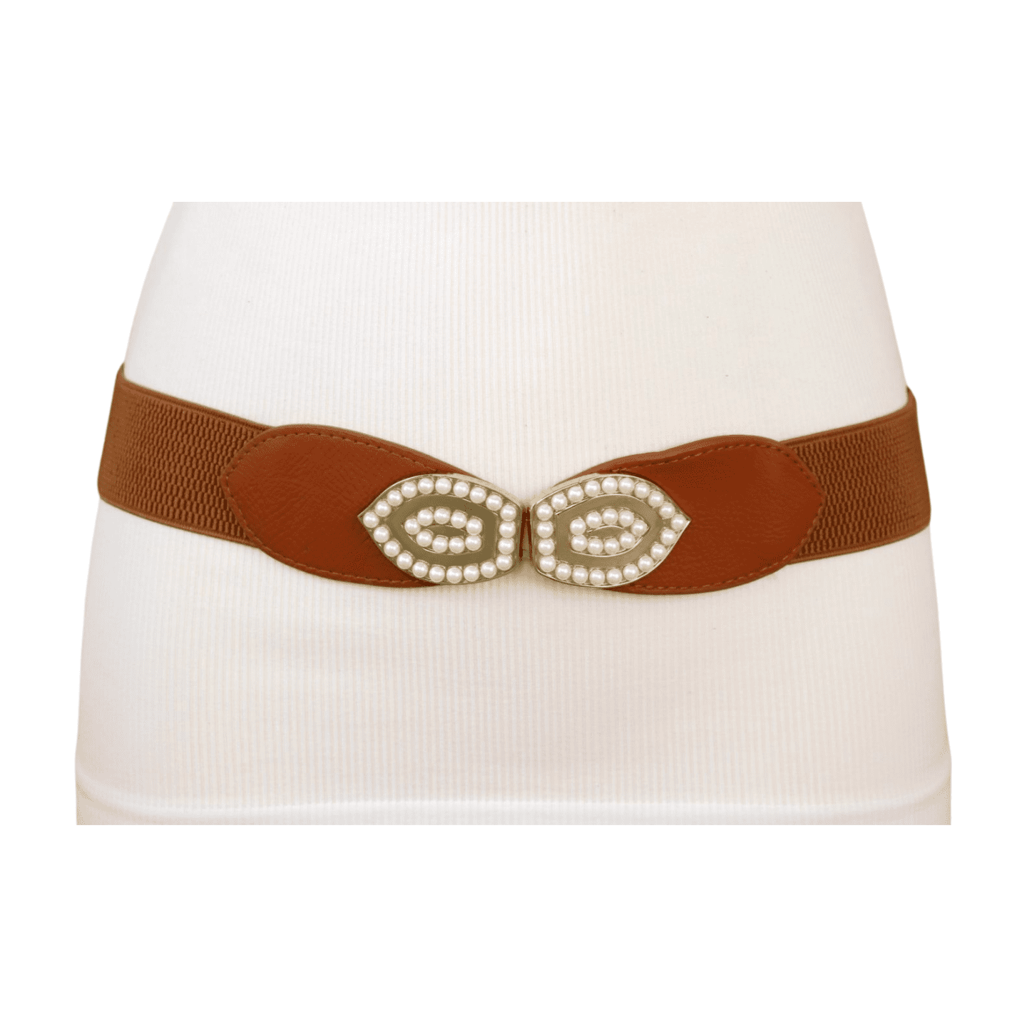 Brown Elastic Beaded Waist Belt Beaded Wrap Around Tie Belt – alwaystyle4you main image 4