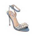 thumbnail image 1 of New Women Cape Robbin Craft2 Denim Faux Pearl Ankle Strap Lucite Stiletto Sandal, 1 of 6