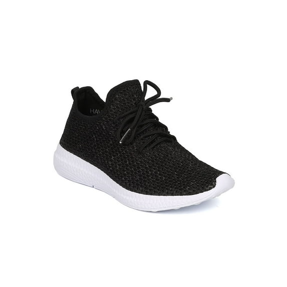 New Women Cape Robbin Haven-1 Fabric Knitted Lace Up Jogger Sneaker