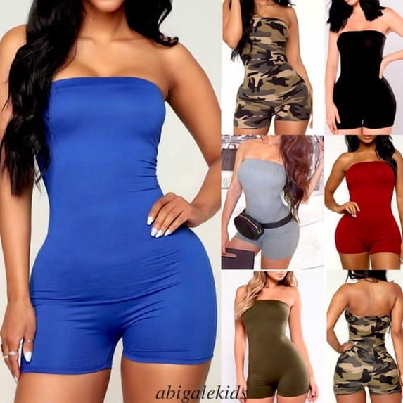 New Women Casual One Shoulder Clubwear Summer Playsuit Bodycon Party Jumpsuit Romper