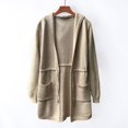 thumbnail image 1 of New Women Casual Style Autumn Winter Long Sleeve Loose Cardigan Hooded Knitted Overcoat Sweater Knitwear Tops, 1 of 6