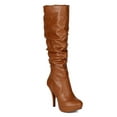 thumbnail image 1 of New Women Delicious Lava-S Leatherette Knee High Slouchy Stiletto Riding Boot, 1 of 5