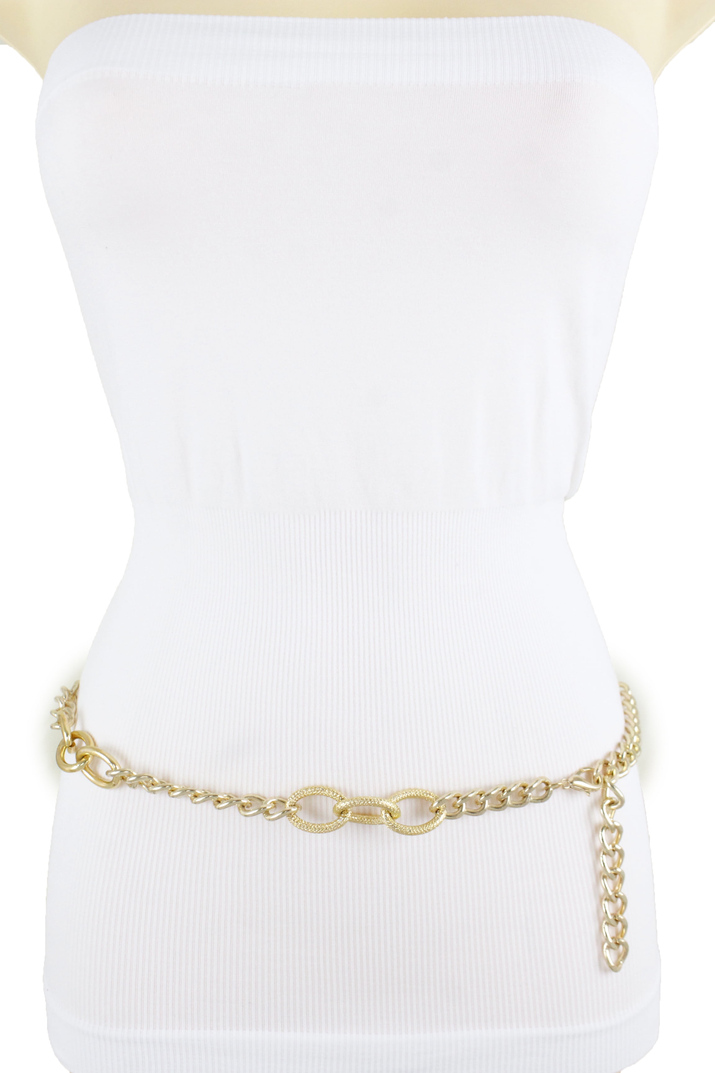 New Women Gold Metal Thick Chain Chunky Links Bling Fashion Belt