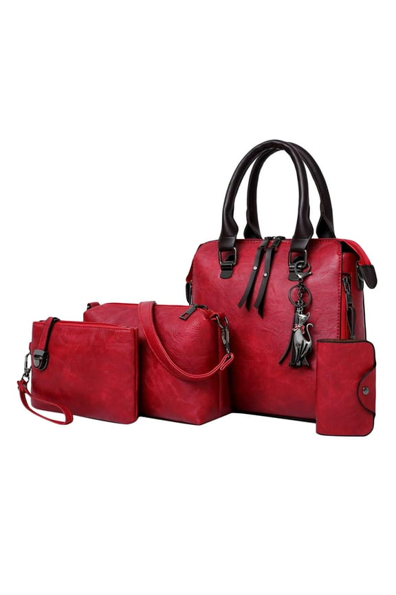 New Women Handbag Top Handles Ladies Shoulder Tote Cross Body Bag Large Satchel Red