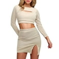 thumbnail image 1 of New Women Hollow Top & Slit Skirt Suit - Bust Showing Design, Sexy/Casual, Short Sleeve, Multiple Sizes, 1 of 4