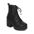 thumbnail image 1 of New Women Indulge Mona I Faux Suede Platform Lug Sole Block Heel Combat Bootie, 1 of 7