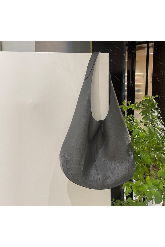 New Women Internet Celebrity Handbag With Large Capacity Top Layer Leather Tote Lady Single Shoulder Bag Female Handheld Bucket