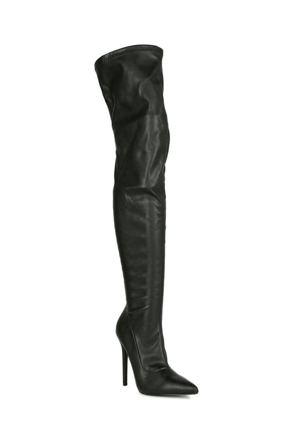 New Women Liliana Gisele-7 Thigh High Pointy Toe Stiletto Boot