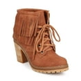 thumbnail image 1 of New Women Liliana Hanson-2 Leatherette Round Toe Fringe Chunky Heel Combat Boot, 1 of 5
