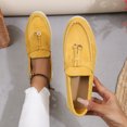 thumbnail image 1 of New Women Loafers Slip on Ladies Flats Brand Spring Autumn Casual Flat Shoes Leather Cashmere Single Shoes plus size 43, 1 of 6