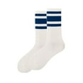 thumbnail image 1 of New Women Men Striped Socks Soft Breathable Crew Socks Casual Slouch Athletic Matching Socks, 1 of 6