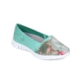 thumbnail image 1 of New Women Misbehave Nadia-1 Leatherette Floral Studded Slip On Flat Sneaker, 1 of 5